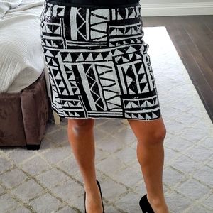 NWT WOMEN'S VINCE CAMUTO SEQUIN and LEATHER SKIRT